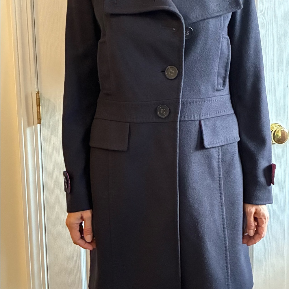 Women's Navy Cashmere/Wool Blue Coat - Picture 3 of 6